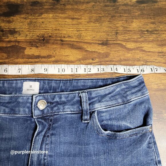Madison Jeans 14 Astor Mid Rise Skinny Ankle Medium Wash Stretch Denim - Picture 5 of 9